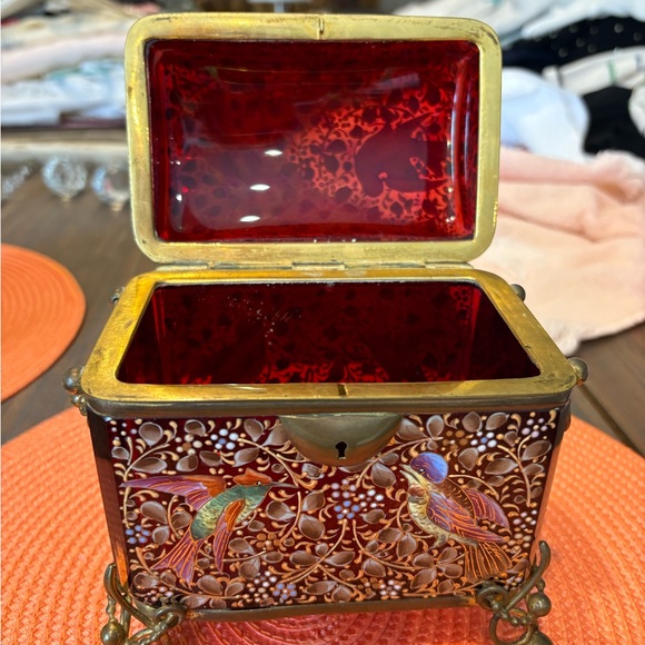 Rare Moser Vintage Antique 19 th century Bohemian Ornate enameled trinket box - Picture 3 of 14